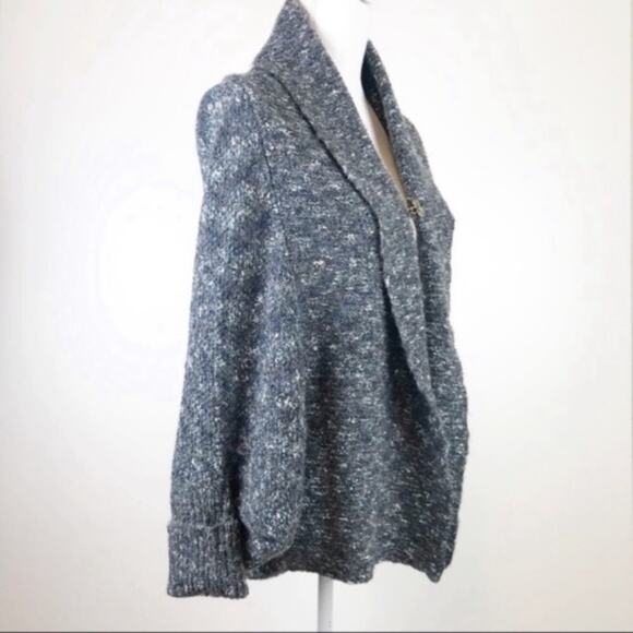 Womens Spanner Cardigan Sweater Shawl Collar Wide Batwing Cuffed Sleeve - Picture 2 of 9